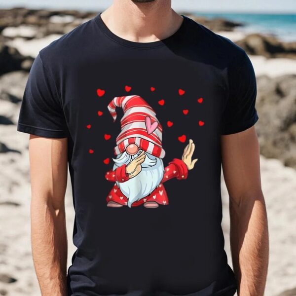 Valentine T-Shirt, Dabbing Gnome Heart Happy Valentines Day Shirt, Valentine Day Shirt