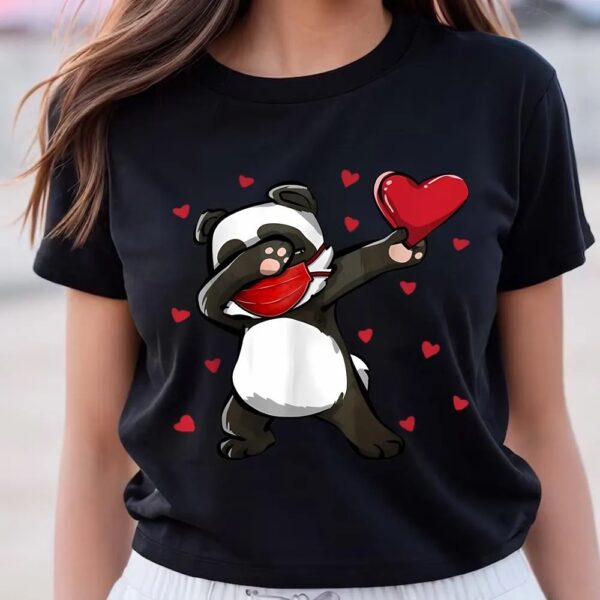 Valentine T-Shirt, Dabbing Panda Face Mask Dab Dance Valentine Gifts T-Shirt, Valentine Day Shirt