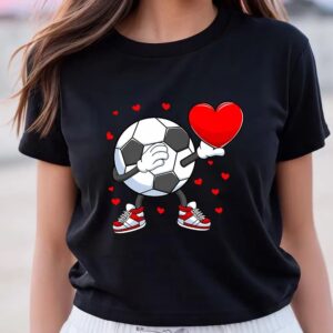 Valentine T-Shirt, Dabbing Soccer Heart Valentine’s Day…