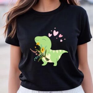 Valentine T-Shirt, Dino Flower Delivery Valentine Day…