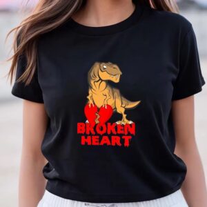 Valentine T-Shirt, Dinosaur Broken Heart Valentine Day…