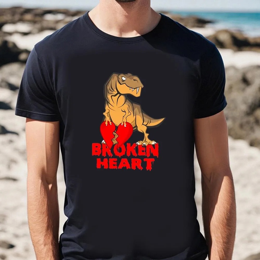 Valentine T-Shirt, Dinosaur Broken Heart Valentine Day T-Shirt, Valentine Day Shirt