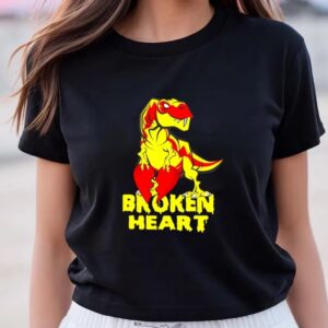 Valentine T-Shirt, Dinosaur Broken Heart Valentine T-Shirt,…