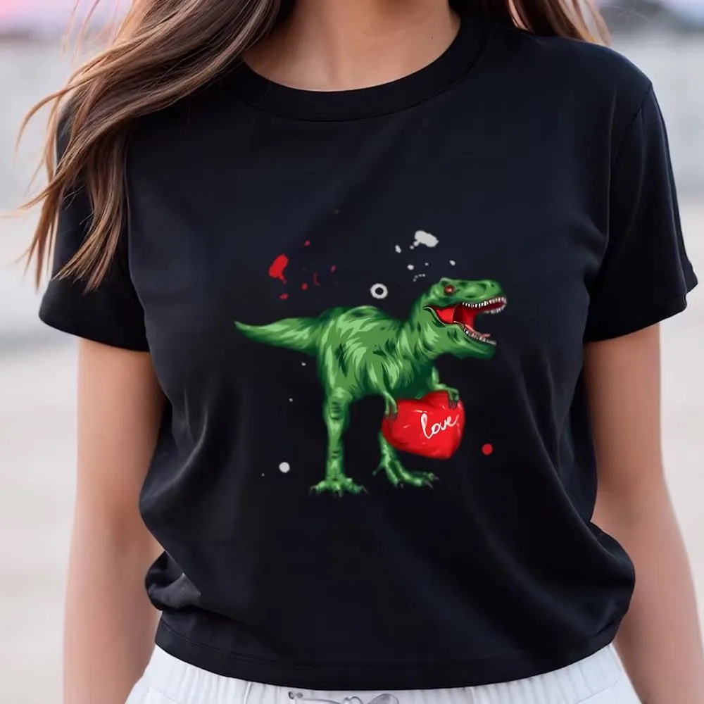 Valentine T-Shirt, Dinosaur Heart Valentine T-Shirt, Valentine Day Shirt