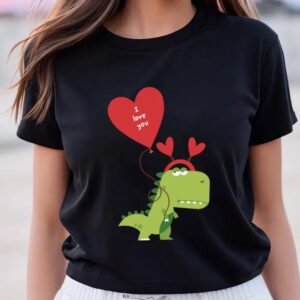 Valentine T-Shirt, Dinosaur Valentine’s Day T-Shirt, Valentine…