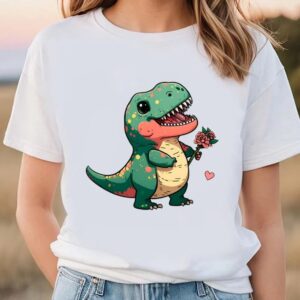 Valentine T-Shirt, Fatty Tiny T-Rex with Roses…