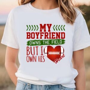 Valentine T-Shirt, Football Girlfriend Valentine’s Day T-Shirt,…