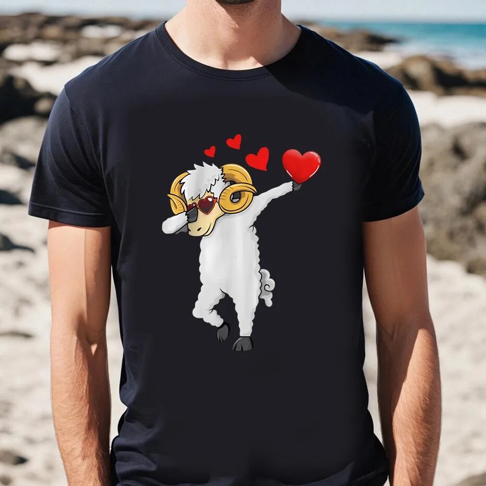 Valentine T-Shirt, Funny Goat Turtle Funny Dab Dance Valentine Day Goat Lover T-Shirts, Valentine Day Shirt