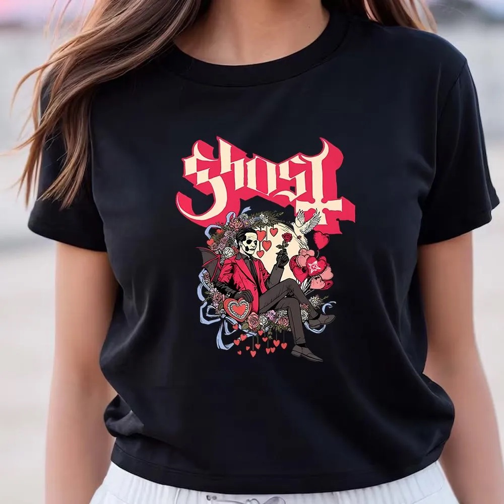 Valentine T-Shirt, Ghost Papa Cupid Valentine Day T-Shirt, Valentine Day Shirt
