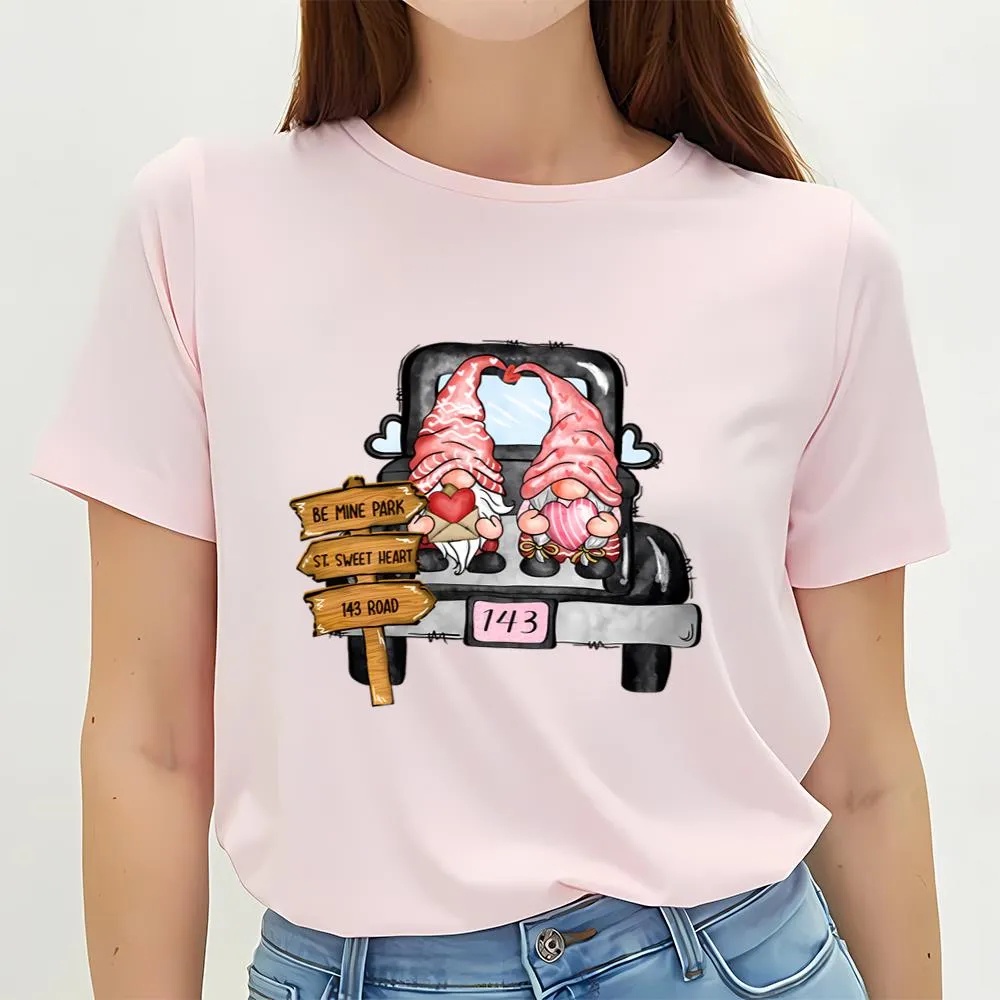 Valentine T-Shirt, Gnome Truck Love Valentine Day T-Shirt, Valentine Day Shirt