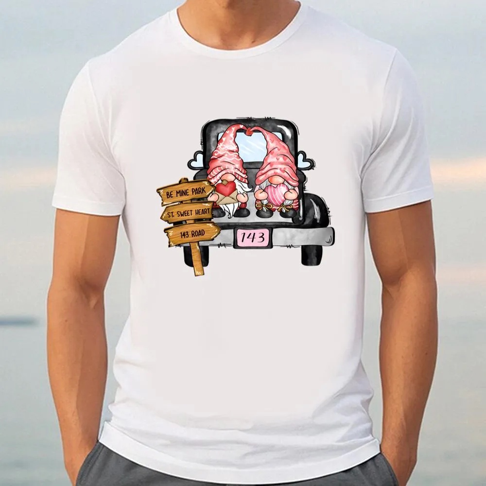 Valentine T-Shirt, Gnome Truck Love Valentine Day T-Shirt, Valentine Day Shirt