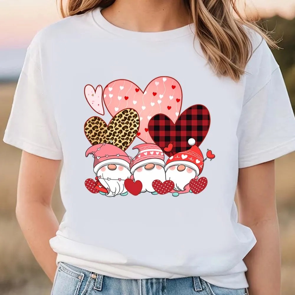 Valentine T-Shirt, Gnomies Hearts Love Valentines Day Happy Valentines Day T-Shirt, Valentine Day Shirt