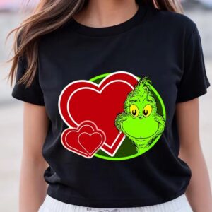 Valentine T-Shirt, Happy Grinch With Hearts Valentine…