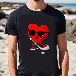 Valentine T Shirt Happy Valentine Day Heart Playing Ice Hockey Cute T Shirt Valentine Day Shirt 2 y36nq5.jpg