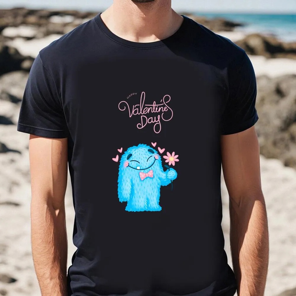 Valentine T-Shirt, Happy Valentine Day Monster Flower Valentine T-Shirt, Valentine Day Shirt