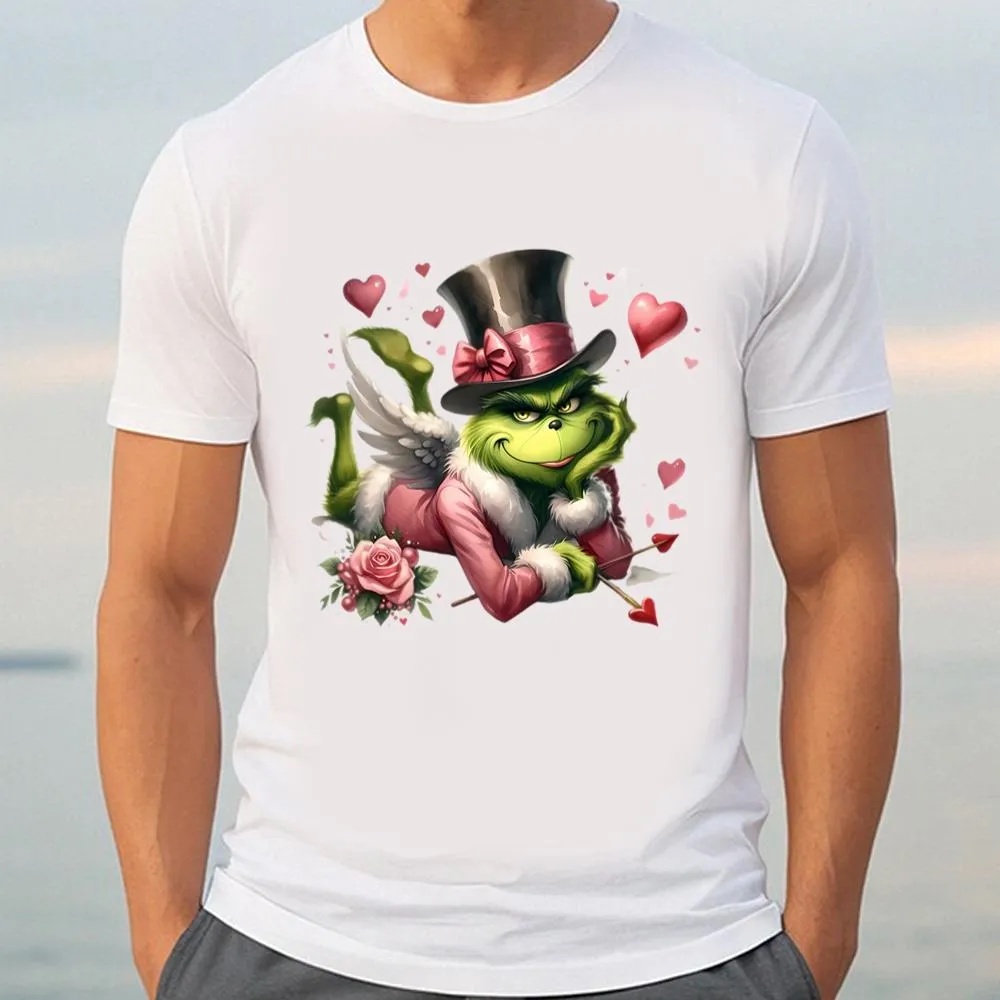Valentine T-Shirt, Happy Valentine Grinch With Rose Shirt, Valentine Day Shirt
