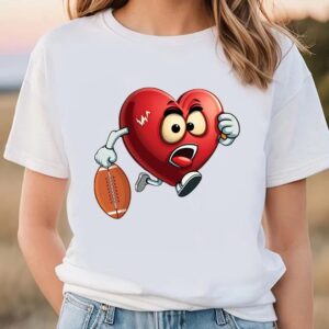 Valentine T-Shirt, Heart American Football Valentines Day…