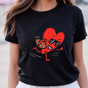 Valentine T-Shirt, Heart American Football Valentines Day…