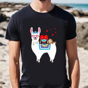 Valentine T Shirt Heart Mask Sloth Riding Llama Valentine Day Love Gift T Shirt Valentine Day Shirt 2 abcew2.jpg