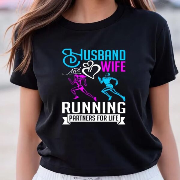 Valentine T-Shirt, Husband and Wife Running Sweet Valentine Day Shirt, Valentine Day Shirt