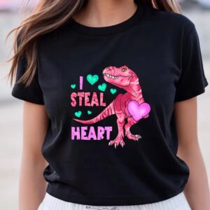 Valentine T-Shirt, I Steal Heart Dinosaur Heart…