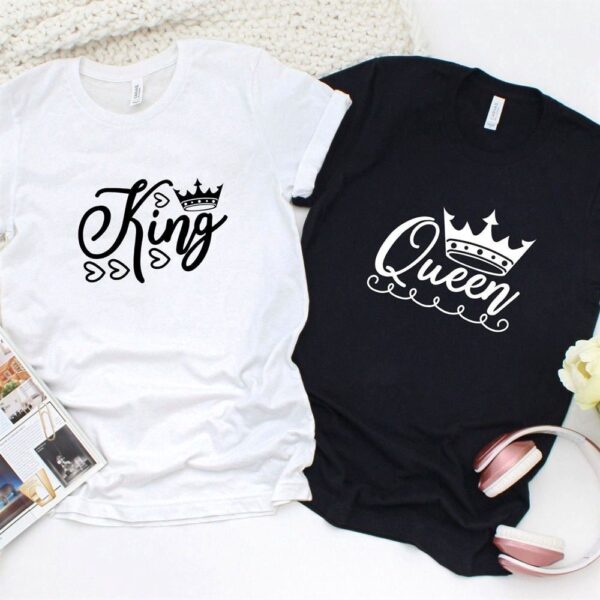 Valentine T-Shirt, Matching Outfits Set, Adorable King And Queen Valentines Day Matching Outfits For Couples