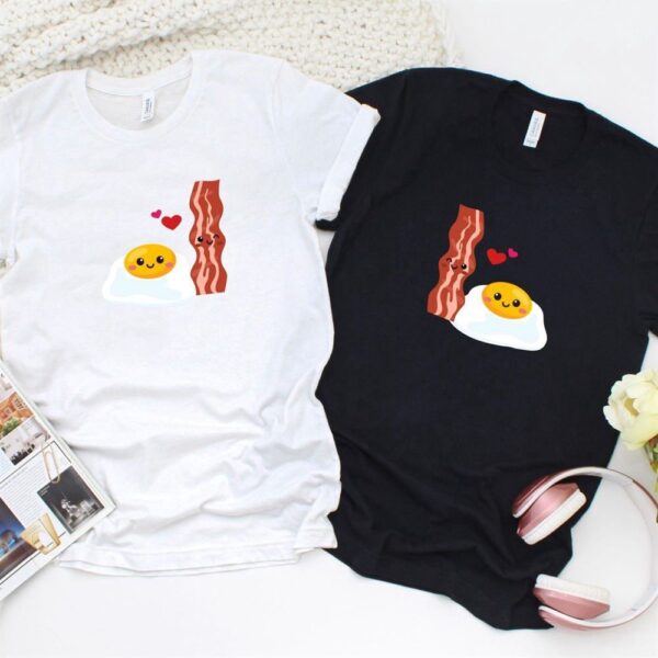 Valentine T-Shirt, Matching Outfits Set, Bacon & Eggs Duo Matching Set For Foodie Couples