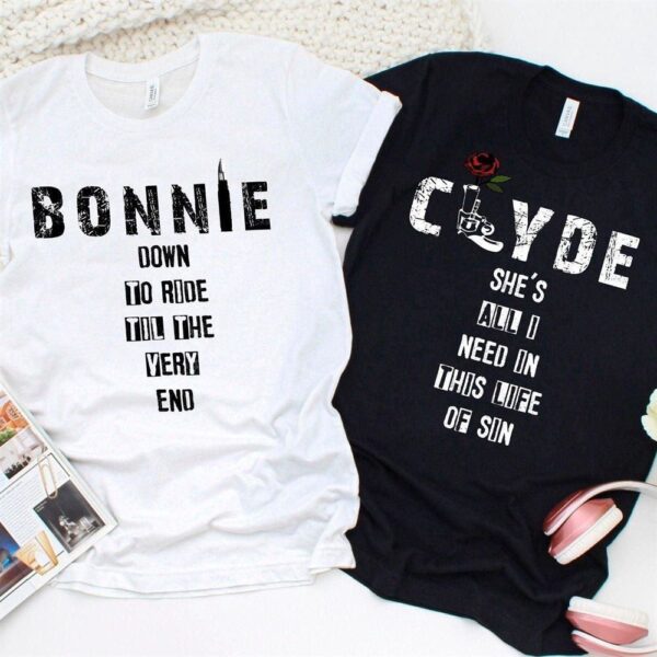 Valentine T-Shirt, Matching Outfits Set, Bonnie & Clyde Ride Or Die Inspired Matching Outfit Set