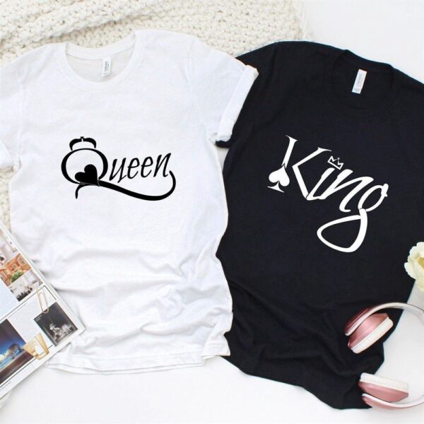 Valentine T-Shirt, Matching Outfits Set, Couple Matching Set King & Queen Unique Relationships Gifts For Her & Him