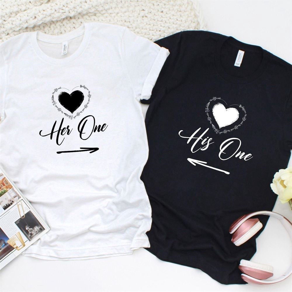 Valentine T-Shirt, Matching Outfits Set, Couples Matching Outfits Hers One & His One, Perfect Gift For Valentines Day Lovers