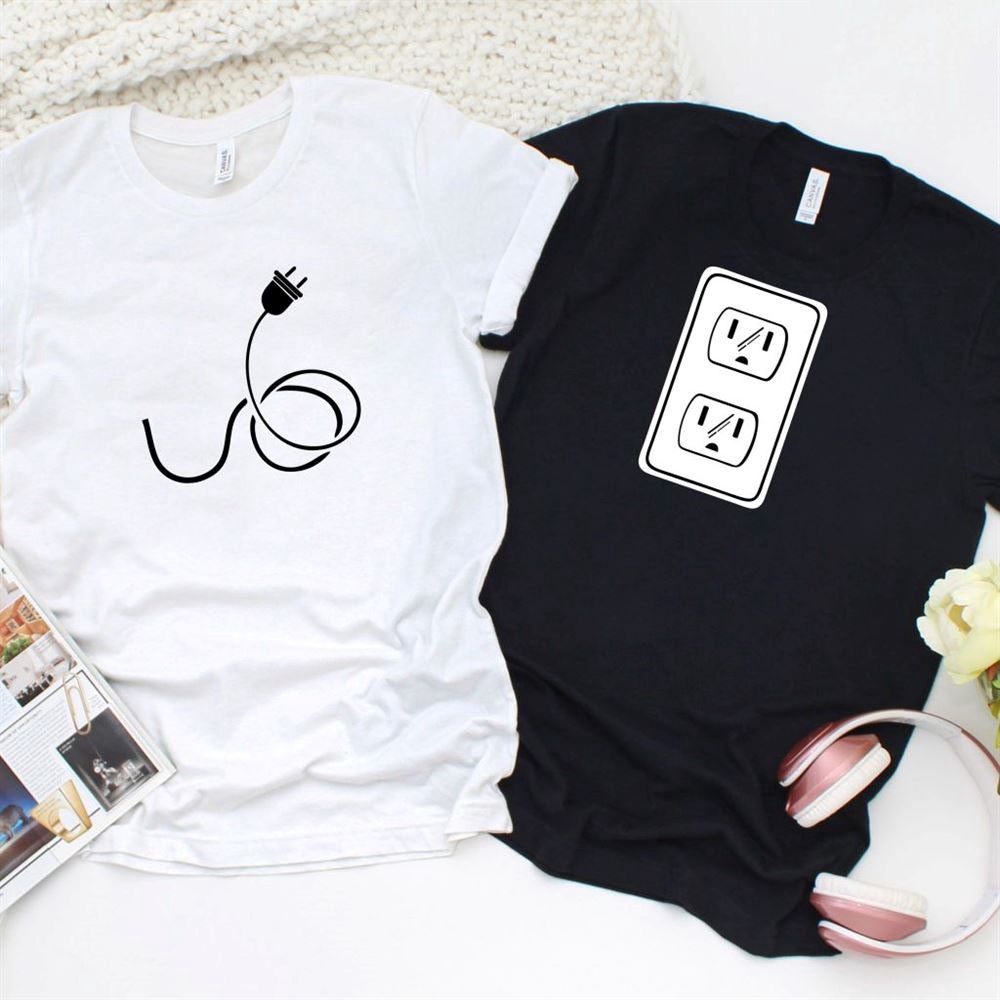 Valentine T-Shirt, Matching Outfits Set, Halloween Themed Plugs Matching Outfits Set Great For Couples, Anniversary Gifts