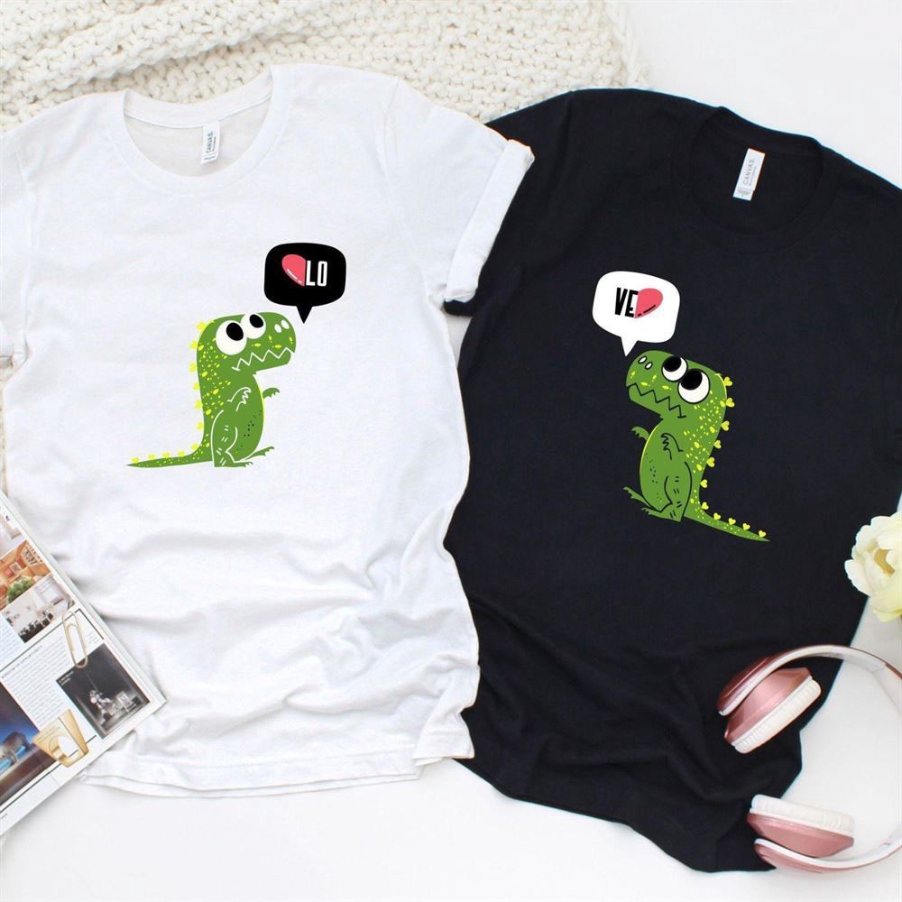 Valentine T-Shirt, Matching Outfits Set, Lo & Ve Dinosaur Matching Outfits Ideal Couples Get Up Gift