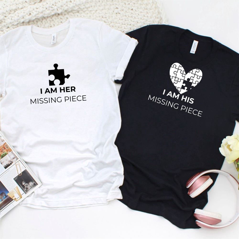 Valentine T-Shirt, Matching Outfits Set, Missing Piece Puzzle Inspired His & Hers Matching Outfits For Couples