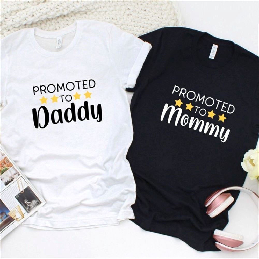 Valentine T-Shirt, Matching Outfits Set, Promote To Daddymommy Matching Set, Perfect Couples Gift, Pregnancy Announcement Outfit