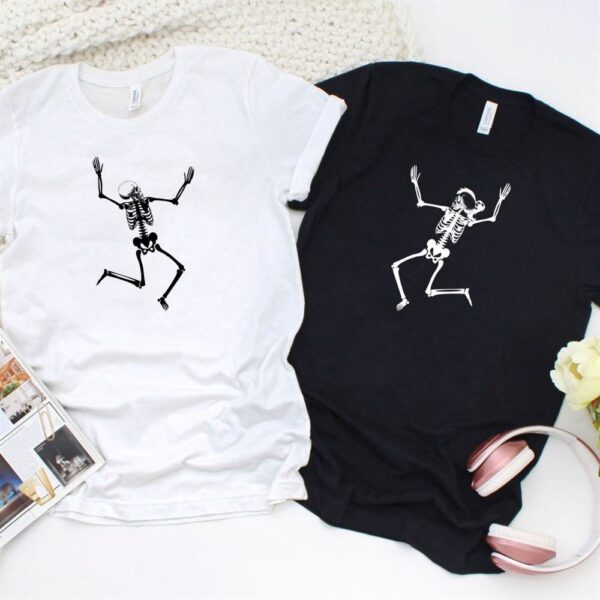 Valentine T-Shirt, Matching Outfits Set, Skeleton Couple Halloween Matching Outfits Set, Perfect Gift For Spooky Season