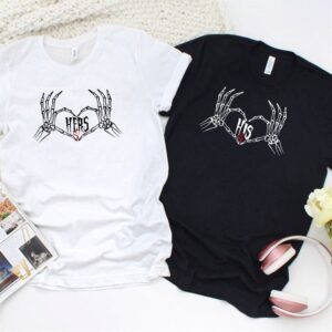 Valentine T-Shirt, Matching Outfits Set, Skeleton Heart…