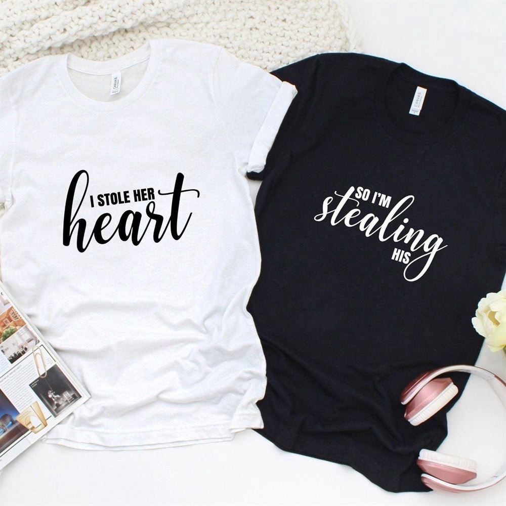 Valentine T-Shirt, Matching Outfits Set, Spiffy Valentines Matching Outfits For Couples I Stole Her Heart & His Set