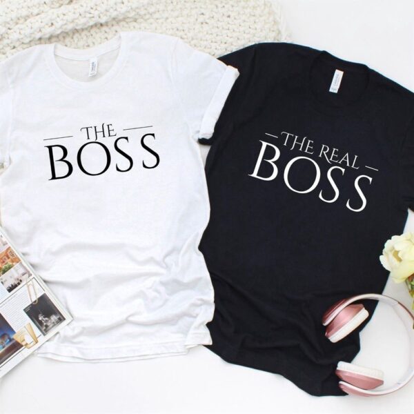 Valentine T-Shirt, Matching Outfits Set, The Boss & The Real Boss Perfect Couples Matching Outfits Set For Him And Her