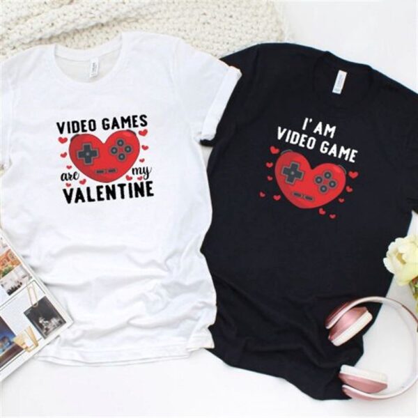 Valentine T-Shirt, Matching Outfits Set, Valentine Video Game Lovers Matching Set Couples Gaming Geek Gift Outfits
