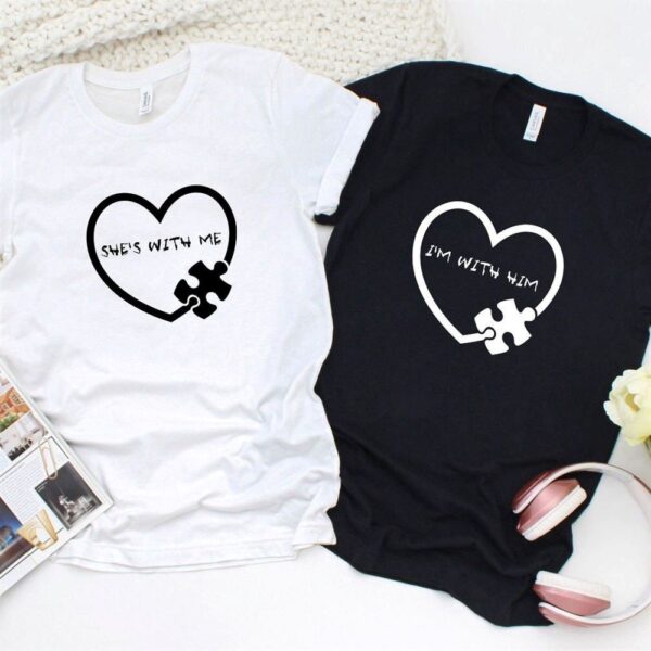 Valentine T-Shirt, Matching Outfits Set, Valentines Day Matching Outfits Set Cute Shes With Me & Im With Him For Couples