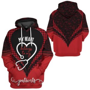 Valentines Day Hoodie, 3D My Heart Belongs…