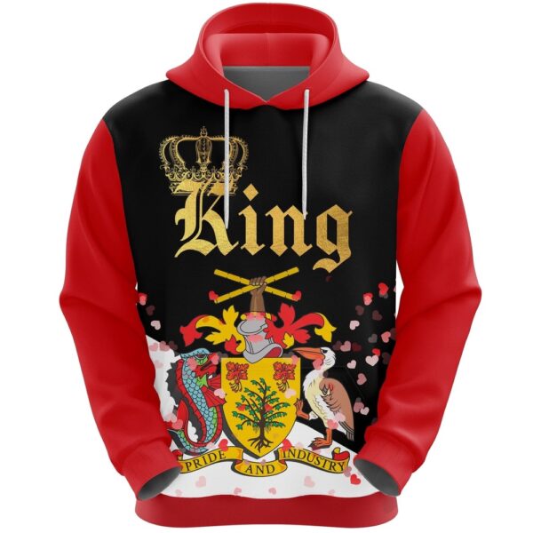 Valentines Day Hoodie, Barbados King Valentine Hoodie