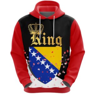 Valentines Day Hoodie, Bosnia and Herzegovina King…