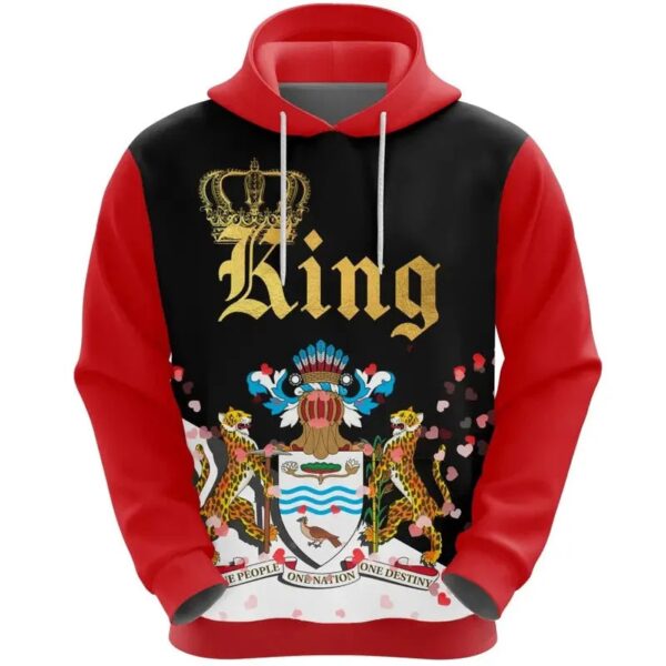 Valentines Day Hoodie, Guyana King Valentine 3D Hoodie