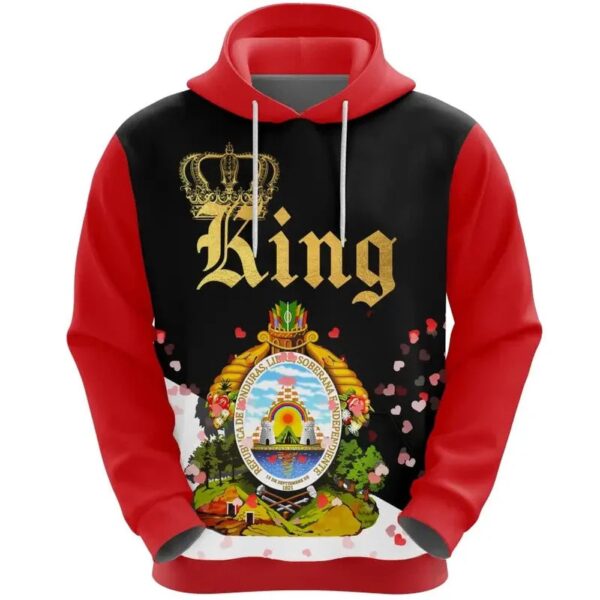 Valentines Day Hoodie, Honduras King Valentine 3D Hoodie