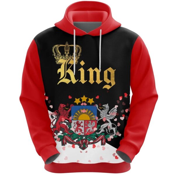 Valentines Day Hoodie, Latvia King Valentine 3D Hoodie