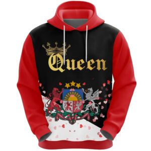 Valentines Day Hoodie, Latvia Queen Valentine 3D…