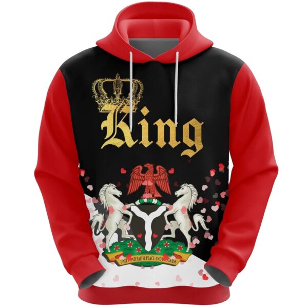 Valentines Day Hoodie, Nigeria King Valentine 3D Hoodie