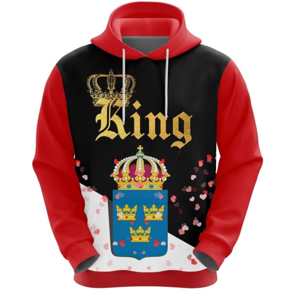 Valentines Day Hoodie, Sweden King Valentine 3D Hoodie