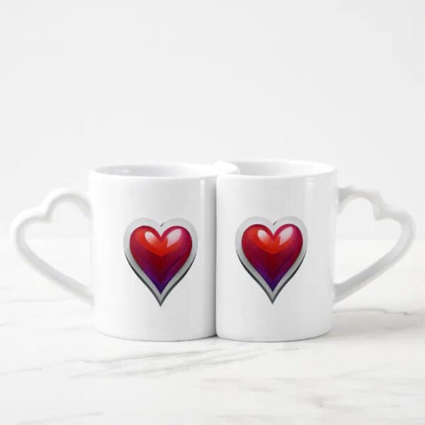 Vanlentine Heart Shaped Mug Set, Love In Every Sip Coffee Mug Set